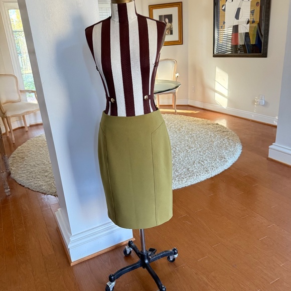Halogen Green Pencil Skirt Size 2 Women's Knee Length Lined Career Workwear - Picture 3 of 11